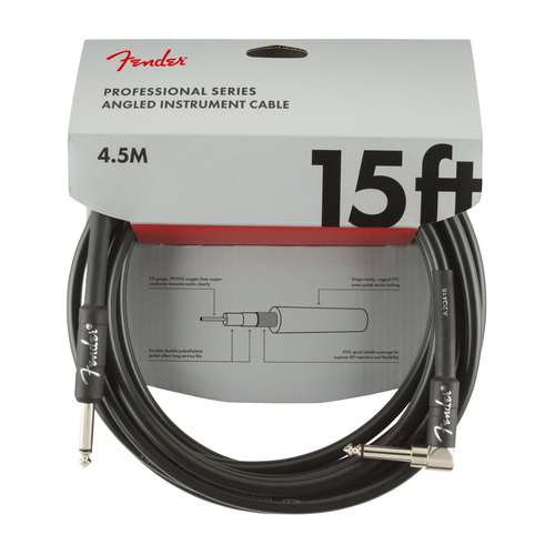 Fender Fender - Professional - Instrument Cable - 15'ft - RA/ST - Black Fender Fender - Professional - Instrument Cable - 15'ft - RA/ST - Black