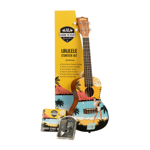 Kala Music Kala - Learn to Play - Elvis Blue Hawaii w/ Tuner Clip - Concert Acoustic Ukulele