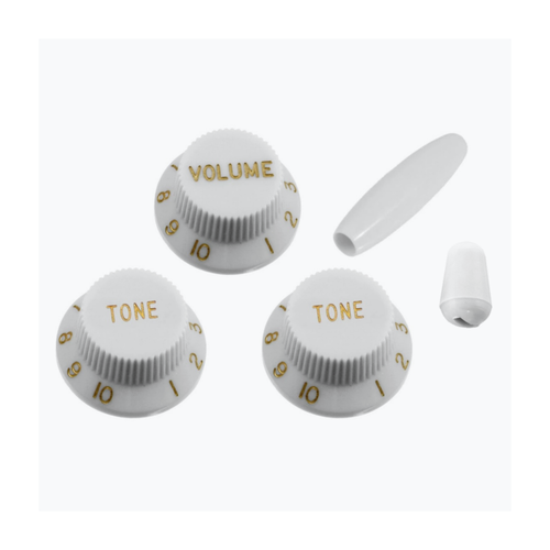 Allparts Allparts - Stratocaster White Knob Set Allparts Allparts - Stratocaster White Knob Set