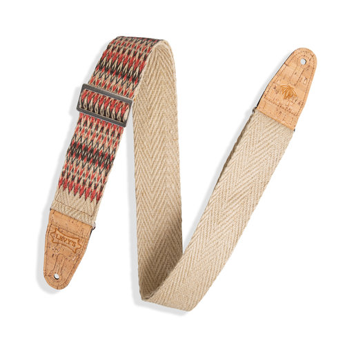 Levy's Leathers Levy's -  2” Towers Hemp Natural Guitar Strap - Multi 2 – MH8P-006