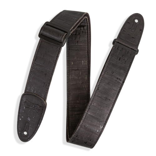 Levy's Leathers Levy's - 2" Wide Vegan Friendly Natural Cork Guitar Strap in Black on Black Cotton - MX8-BLK Levy's Leathers Levy's - 2" Wide Vegan Friendly Natural Cork Guitar Strap in Black on Black Cotton - MX8-BLK