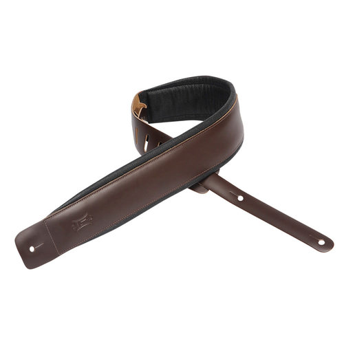 Levy's Leathers Levy's - 3"" Leather Guitar Strap With Foam Padding - DM1PD-DBR Levy's Leathers Levy's - 3"" Leather Guitar Strap With Foam Padding - DM1PD-DBR