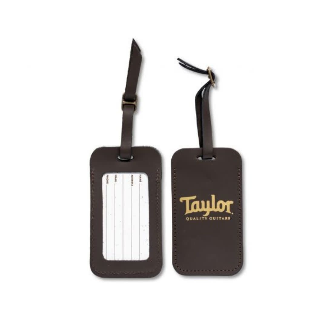 Taylor Leather Luggage Tag Chocolate Brown Retro Tone Guitars