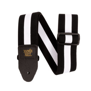 Ernie Ball Ernie Ball -  Polypro Stretch Comfort Racer Strap - Black / White Stripe
