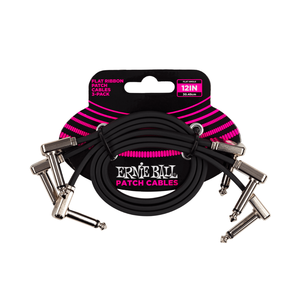 Ernie Ball Ernie Ball - 12" Flat Ribbon - Patch Cable - 3 Pack - Black