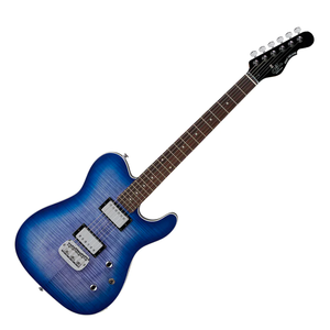 G&L G&L - Tribute - ASAT Deluxe - Carved Flame Maple Top - Binding - Electric Guitar - Bright Blueburst