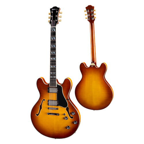 Eastman Strings Eastman - T486-GB - Thinline Semi Hollow Archtop Electric Guitar - w/ Hardshell Case - Goldburst Eastman Strings Eastman - T486-GB - Thinline Semi Hollow Archtop Electric Guitar - w/ Hardshell Case - Goldburst