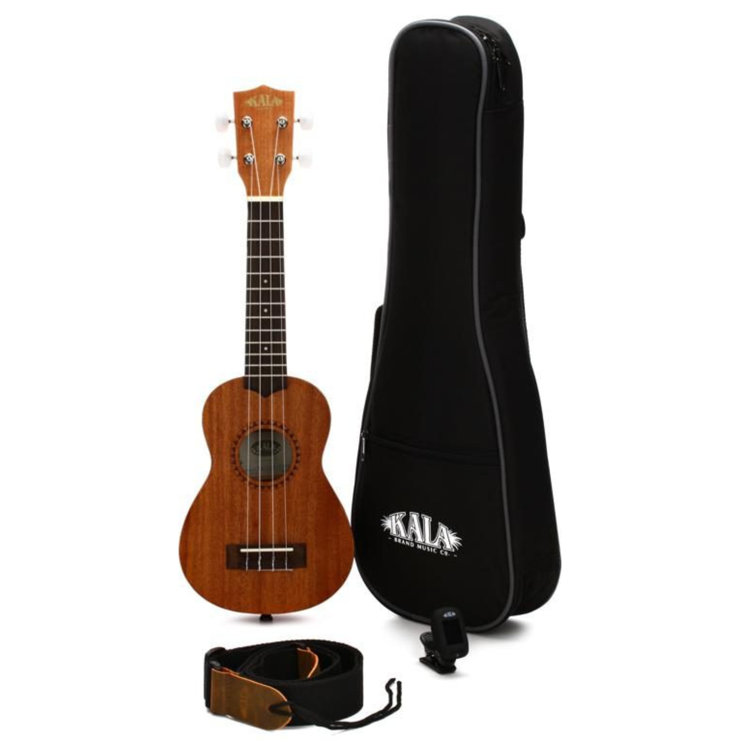 Kala KA15S Soprano Ukulele Bundle Satin Mahogany Retro Tone