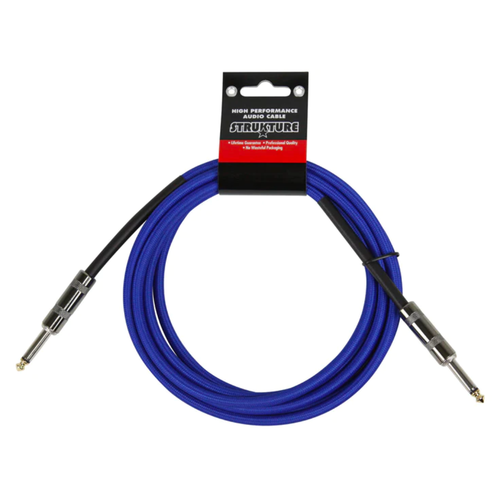 Strukture Strukture - 10FT Instrument Cable - 6mm Woven - Blue Strukture Strukture - 10FT Instrument Cable - 6mm Woven - Blue
