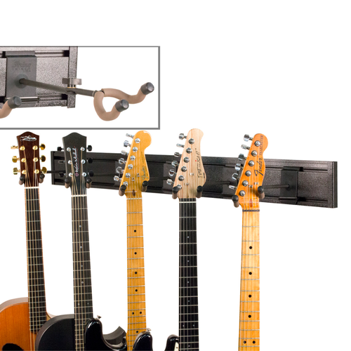 String Swing String Swing - 5‐Instrument Hanger System ‐ Multi-Guitar Wall Rack -  Black Slatwall