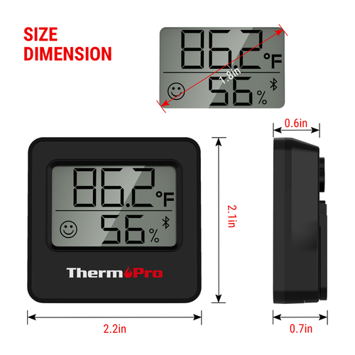 ThermoPro ThermoPro - TP357W - Hygrometer w/ Bluetooth - Multi Function - Black