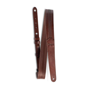 Taylor Guitars Taylor - Slim Vegan Leather Strap - 1.50" - Chocolate Brown Engraving - Embossed Logo