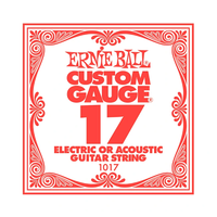 Ernie Ball -  Plain Steel - Acoustic or Electric Guitars Single String - .17
