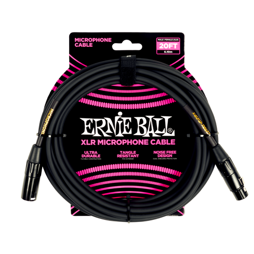Ernie Ball Ernie Ball - Classic Microphone Cable - 20ft - Female to Male XLR - Black Ernie Ball Ernie Ball - Classic Microphone Cable - 20ft - Female to Male XLR - Black