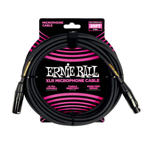 Ernie Ball Ernie Ball -  Classic Microphone Cable - 20ft -  Female to Male XLR  - Black