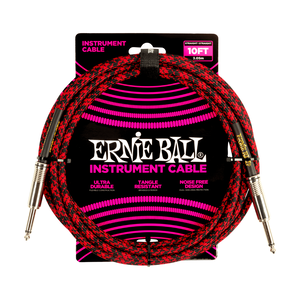 Ernie Ball Ernie Ball - Braided - Instrument Cable - ST/ST - 10ft - Red/Black
