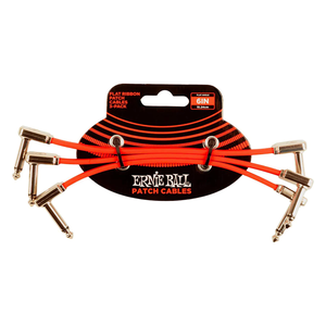 Ernie Ball Ernie Ball - 6" Flat Ribbon - Patch Cable - 3 Pack - Red
