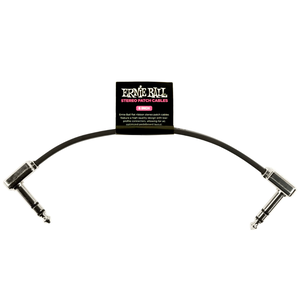 Ernie Ball Ernie Ball - 6" Flat Ribbon Stereo Patch Cable - Single - Black