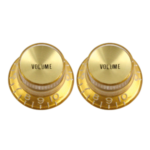 Allparts Allparts - Reflector Volume Knobs - Fits USA Split Shaft Pots - Pack of 2 - Gold