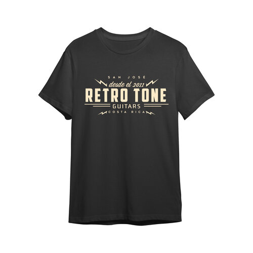 Retro Tone Guitars - T-Shirt - Black/Cream - SL - Large Retro Tone Guitars - T-Shirt - Black/Cream - SL - Large