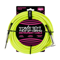 Ernie Ball - Instrument Cable - 18ft -  ST/RA - Braided Yellow