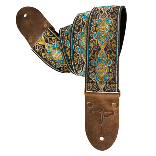 PRS PRS - Deluxe 2" Retro Guitar Strap - Teal/Gold PRS PRS - Deluxe 2" Retro Guitar Strap - Teal/Gold
