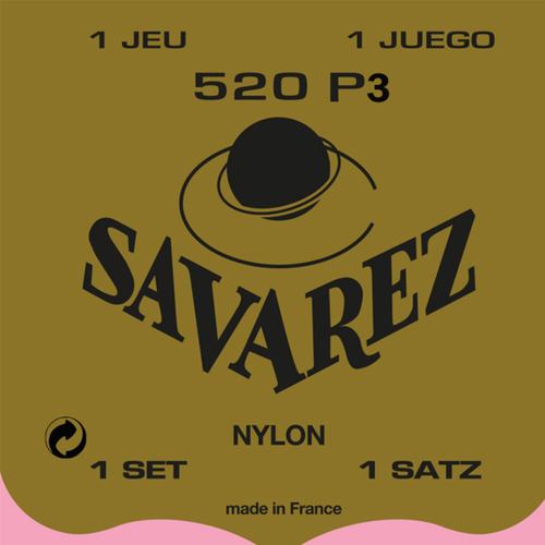 Savarez Savarez - 520P3 - High Tension - Nylon String - Rectif e Plastic Wound B G Trad Basses Savarez Savarez - 520P3 - High Tension - Nylon String - Rectif e Plastic Wound B G Trad Basses