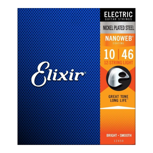 Elixir Elixir - Electric 12 String Nanoweb - Light Strings - 10-46 Elixir Elixir - Electric 12 String Nanoweb - Light Strings - 10-46