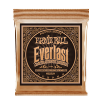 Ernie Ball - Medium Everlast Coated Phosphor Bronze - Acoustic Guitar Strings 13-56