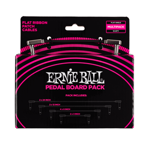 Ernie Ball Ernie Ball -  Flat Ribbon Patch Cables Pedalboard Multi-Pack - Black
