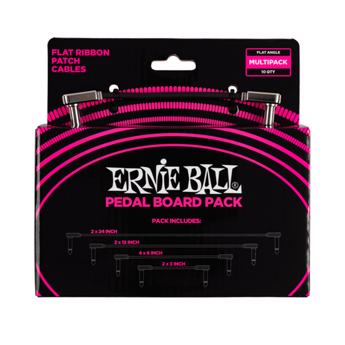Ernie Ball Ernie Ball - Flat Ribbon Patch Cables Pedalboard Multi-Pack - Black Ernie Ball Ernie Ball - Flat Ribbon Patch Cables Pedalboard Multi-Pack - Black