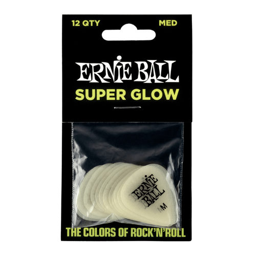 Ernie Ball Ernie Ball - Cellulose Guitar Picks - Medium Super Glow - 12 Pack