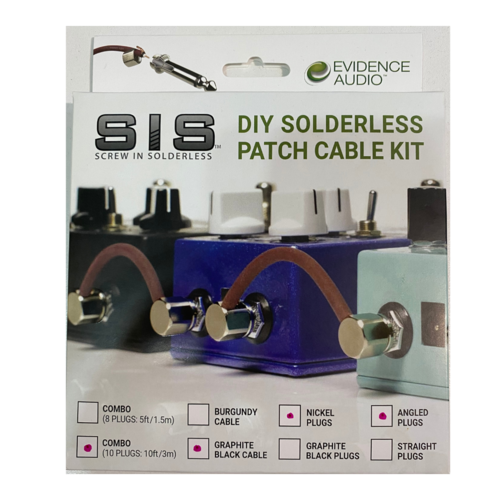 Evidence Audio Evidence Audio - SIS Mono Rail Cable Black and Plug KIT - 10 Plugs Evidence Audio Evidence Audio - SIS Mono Rail Cable Black and Plug KIT - 10 Plugs