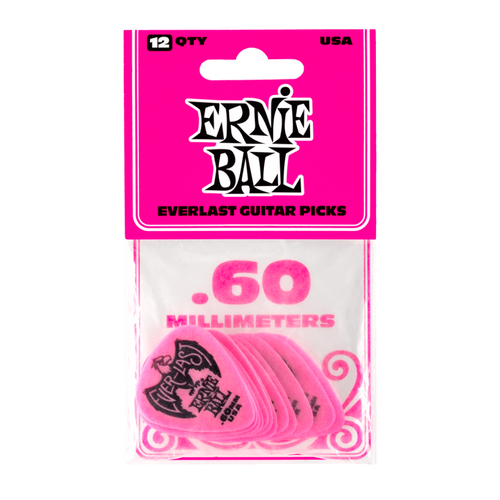 Ernie Ball Ernie Ball - Everlast Guitar Picks - 0.60mm Pink - 12 Pack Ernie Ball Ernie Ball - Everlast Guitar Picks - 0.60mm Pink - 12 Pack