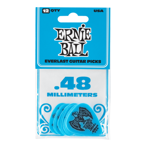 Ernie Ball Ernie Ball - Everlast Guitar Picks - 0.48mm Blue - 12 Pack Ernie Ball Ernie Ball - Everlast Guitar Picks - 0.48mm Blue - 12 Pack