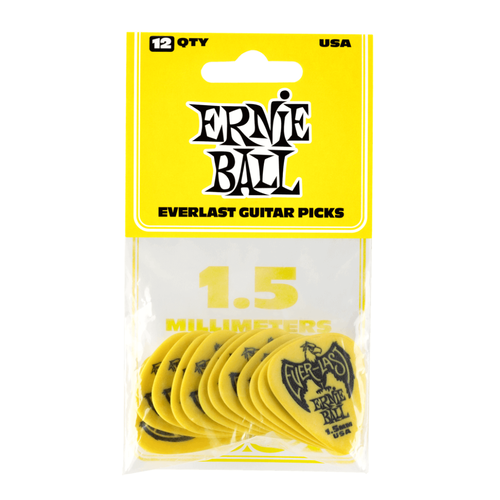 Ernie Ball Ernie Ball - Everlast Guitar Picks - 1.5mm Yellow - 12 Pack Ernie Ball Ernie Ball - Everlast Guitar Picks - 1.5mm Yellow - 12 Pack