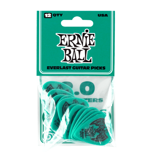 Ernie Ball Ernie Ball - Everlast Guitar Picks - 2.0mm Teal - 12 Pack Ernie Ball Ernie Ball - Everlast Guitar Picks - 2.0mm Teal - 12 Pack