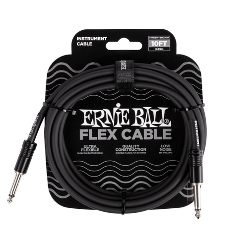 Ernie Ball Ernie Ball - Flex Instrument - ST/ST - 10ft - Black Ernie Ball Ernie Ball - Flex Instrument - ST/ST - 10ft - Black