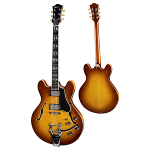 Eastman Eastman - T486B - Thinline Semi Hollow Archtop Electric Guitar - w/ Bigsby - Hardshell Case - Goldburst