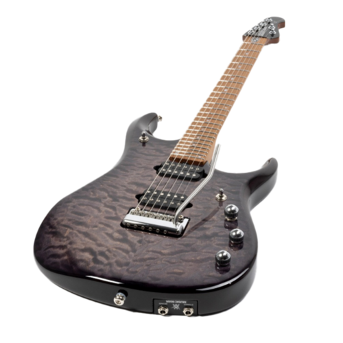 Ernie Ball Music Man Ernie Ball  Music Man JP15 - Roasted Maple Neck - Trans Black Burst Quilt w/ Custom Mono Case
