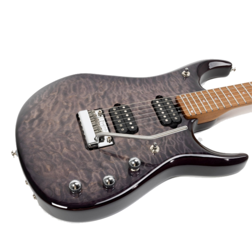 Ernie Ball Music Man Ernie Ball  Music Man JP15 - Roasted Maple Neck - Trans Black Burst Quilt w/ Custom Mono Case