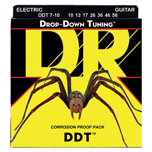 DR Strings - 7 String Drop Down Tuning Medium Electric Strings - 10-56