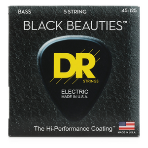 DR Strings - Black Beauty 5 String Medium Bass Strings  - 45-125