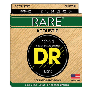 DR Strings - Rare Light Phosphor Bronze Acoustic Strings - 12-54 DR Strings - Rare Light Phosphor Bronze Acoustic Strings - 12-54