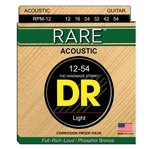 DR Strings - Rare Light Phosphor Bronze Acoustic Strings - 12-54