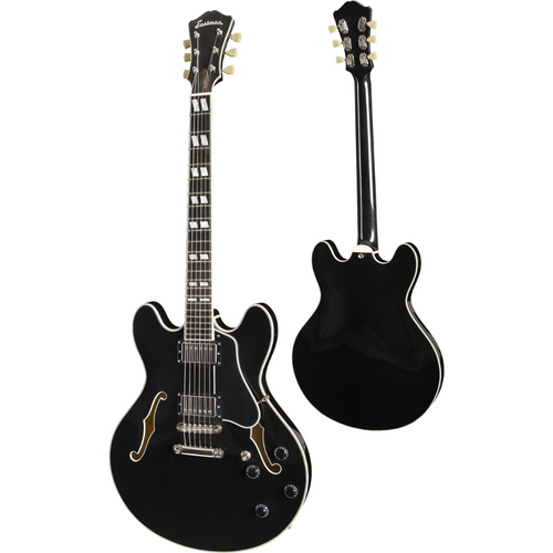 Eastman Eastman - T486-BK - Thinline Semi Hollow Archtop Electric Guitar - w/ Hardshell Case - Black