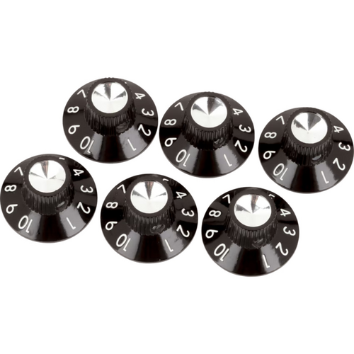 Allparts Fender - Vintage Amplifier Knobs - Black Silver
