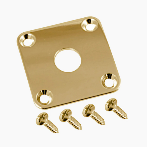 Allparts Allparts - Gotoh Square Jackplate for Les Paul - Metal - Gold