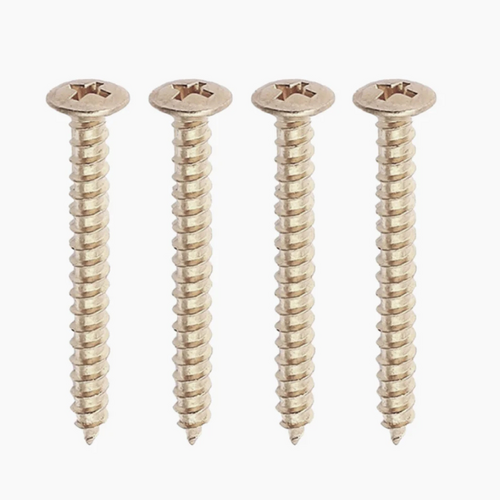 Allparts Allparts - Neckplate Screws- Stainless Steel - (4 pack)