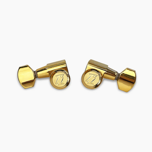 Allparts Allparts - True Lok Mid-Size Locking Tuners - 3x3 - Single Pin - Gold
